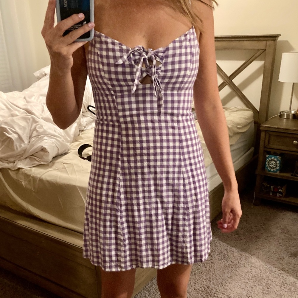 Purple gingham dress
